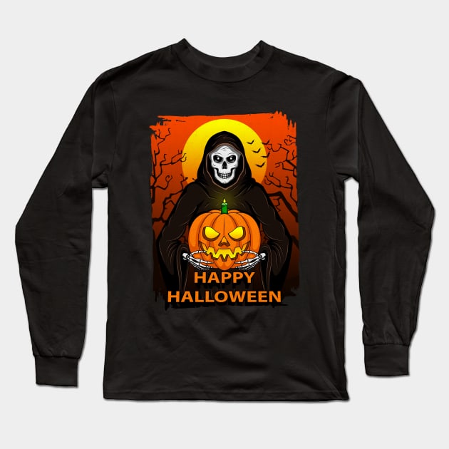 HAPPY HALLOWEEN DAY Long Sleeve T-Shirt by canzyartstudio